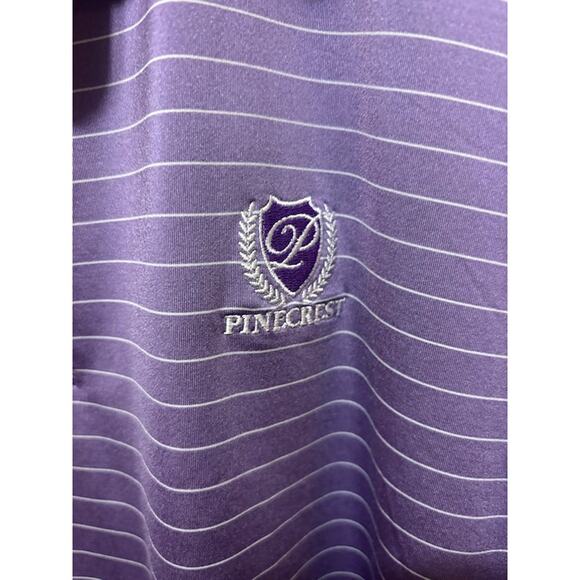 FootJoy Golf Polo Shirt Men's Purple Striped Pinecrest Country Club sz Large - Picture 3 of 7